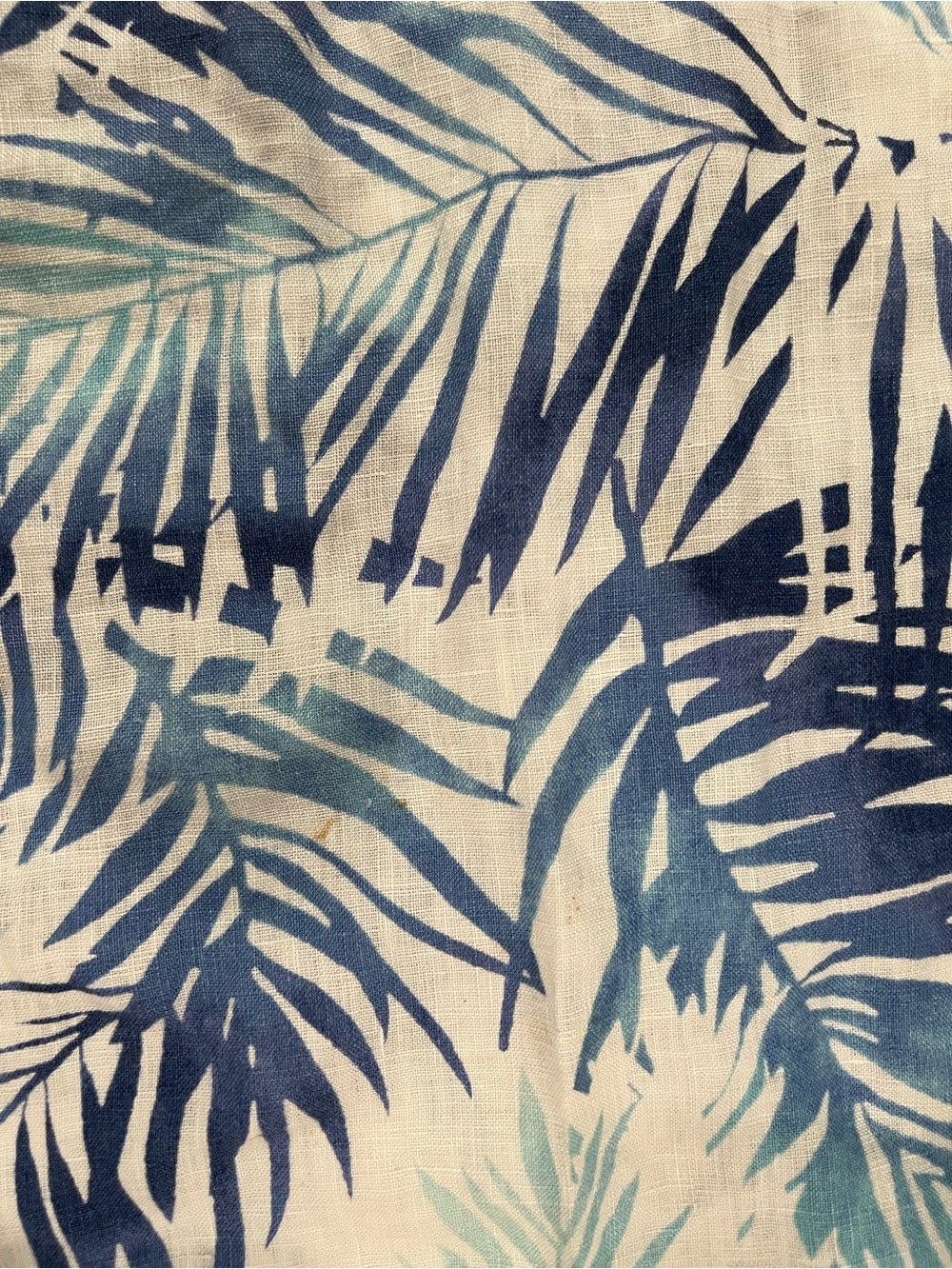 J Jill linen Lightweight White Tunic with Blue Palm Print - Picture 5 of 5